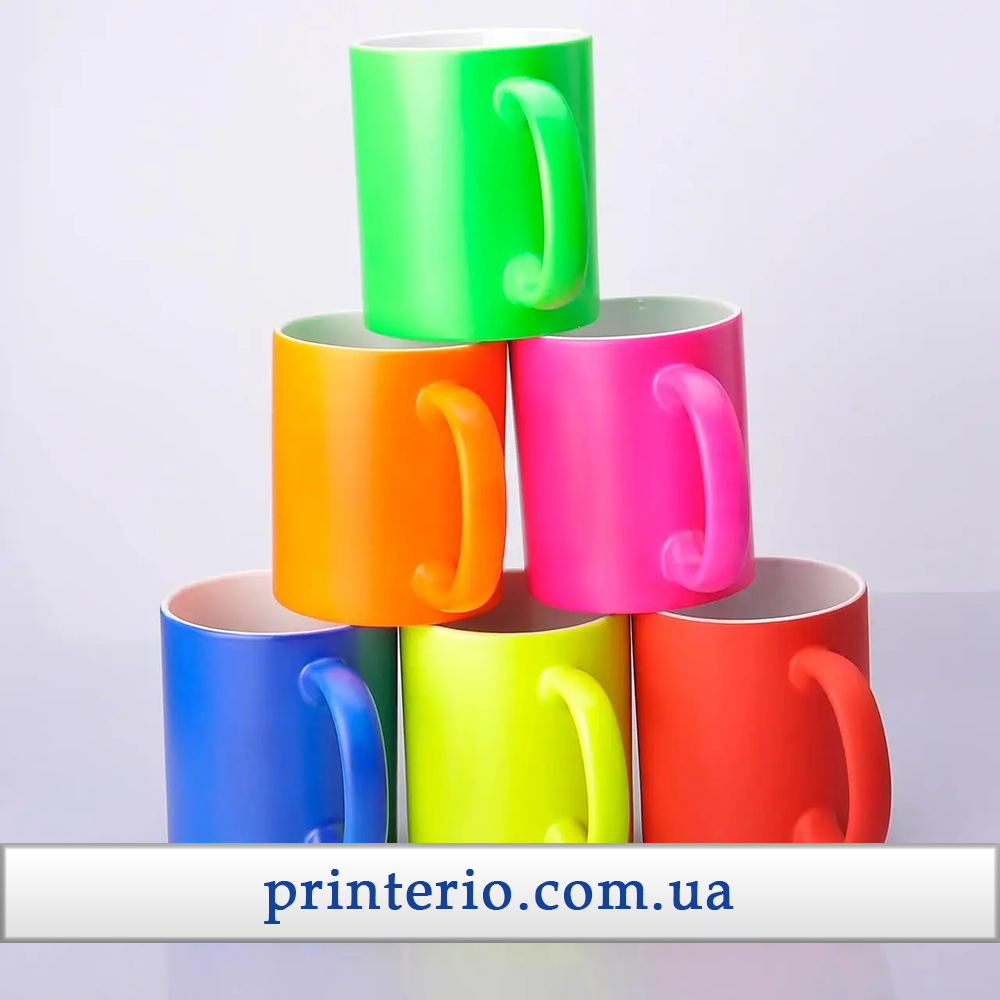 Кухоль для сублімації Sublime неоновий з логотипом кераміка 330 мл